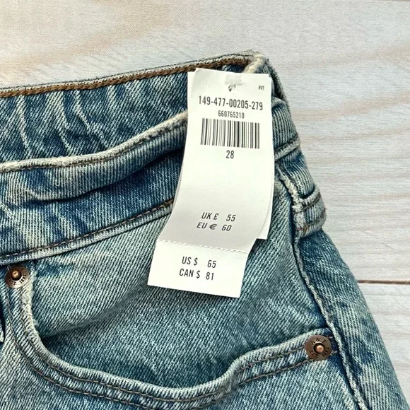 Abercrombie & Fitch The Dad Short High Rise Jean Shorts | Size 28 *NWT* - Picture 2 of 5